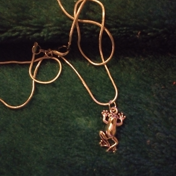925 stamped frog charm necklace new in pk. - Picture 1 of 1